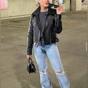 Zara faux leather biker jacket